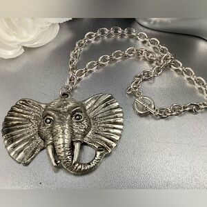 Silver Elephant Pendant Necklace